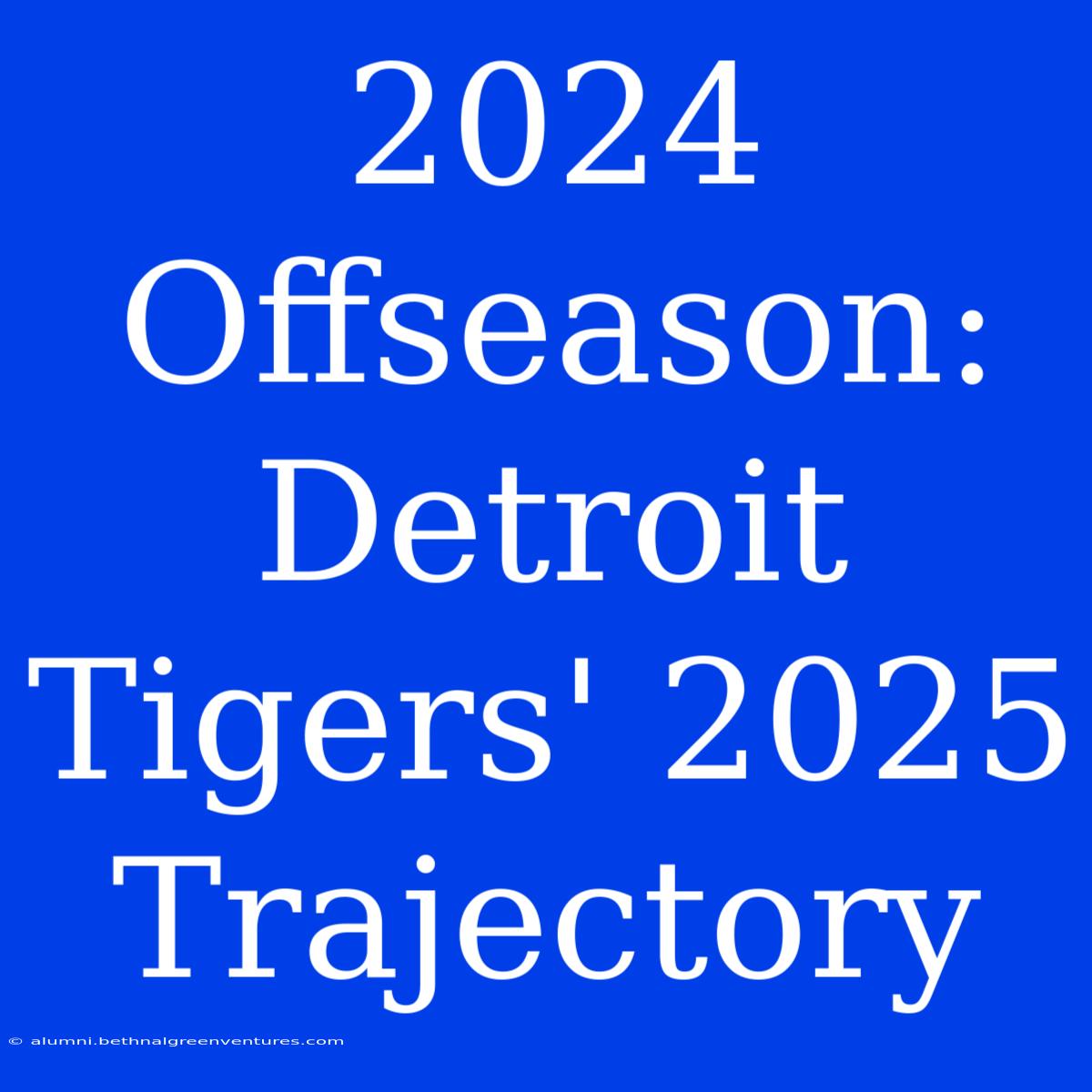 2024 Offseason:  Detroit Tigers' 2025 Trajectory