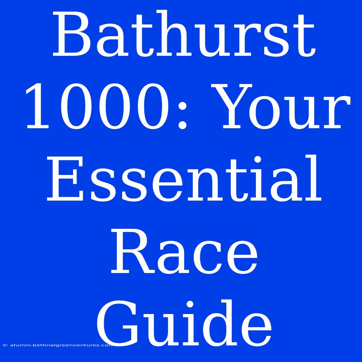 Bathurst 1000: Your Essential Race Guide