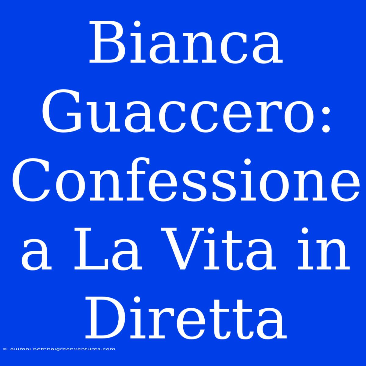 Bianca Guaccero: Confessione A La Vita In Diretta 