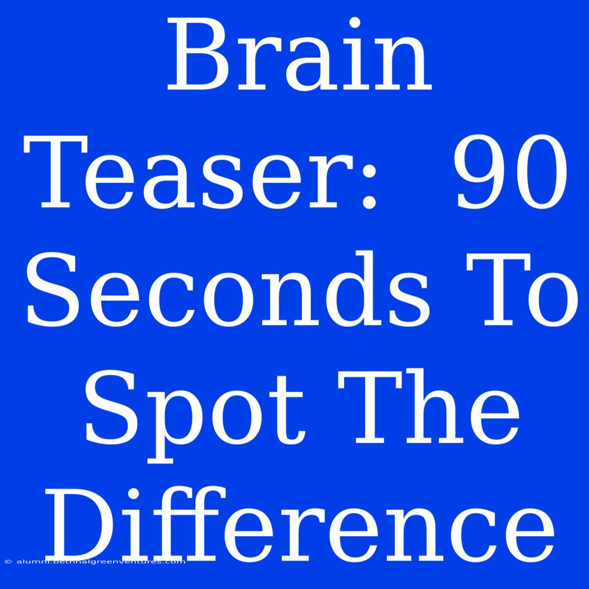 Brain Teaser:  90 Seconds To Spot The Difference