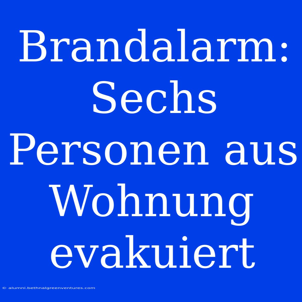 Brandalarm: Sechs Personen Aus Wohnung Evakuiert