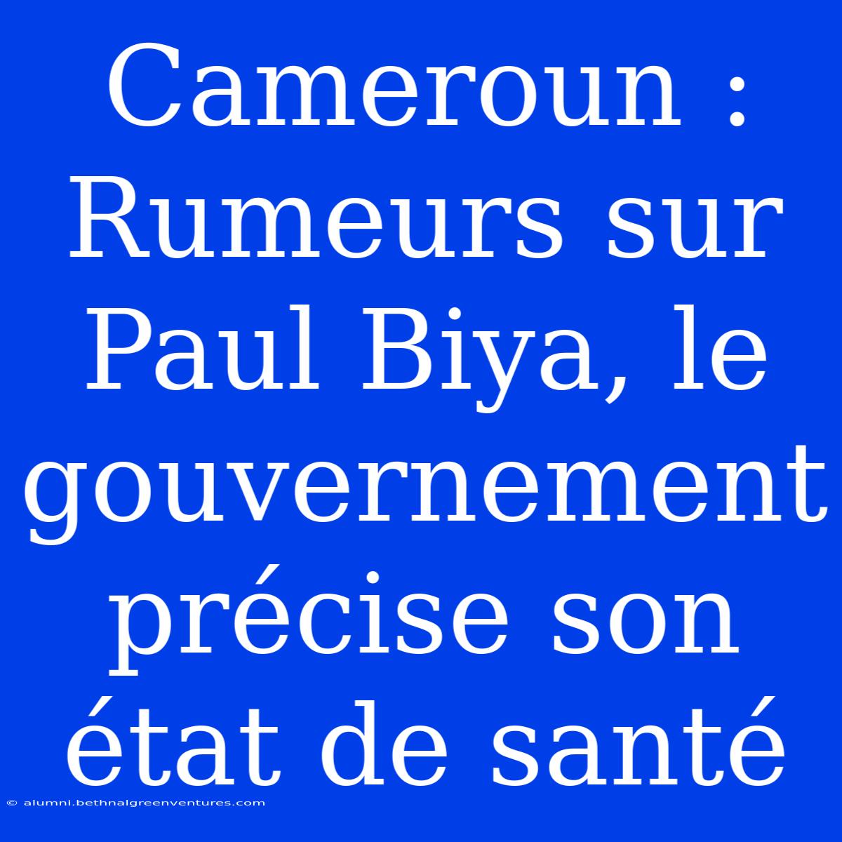 Cameroun : Rumeurs Sur Paul Biya, Le Gouvernement Précise Son État De Santé