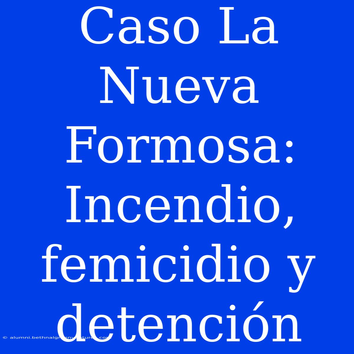 Caso La Nueva Formosa: Incendio, Femicidio Y Detención 