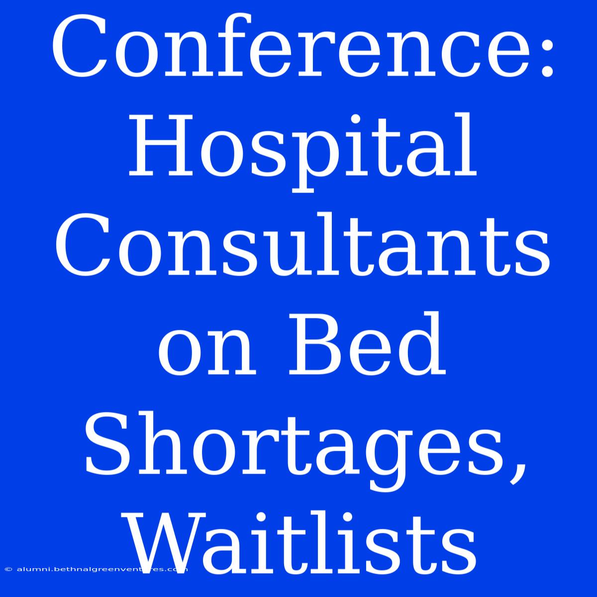 Conference: Hospital Consultants On Bed Shortages, Waitlists