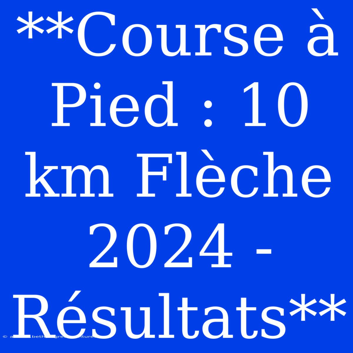 **Course À Pied : 10 Km Flèche 2024 - Résultats**