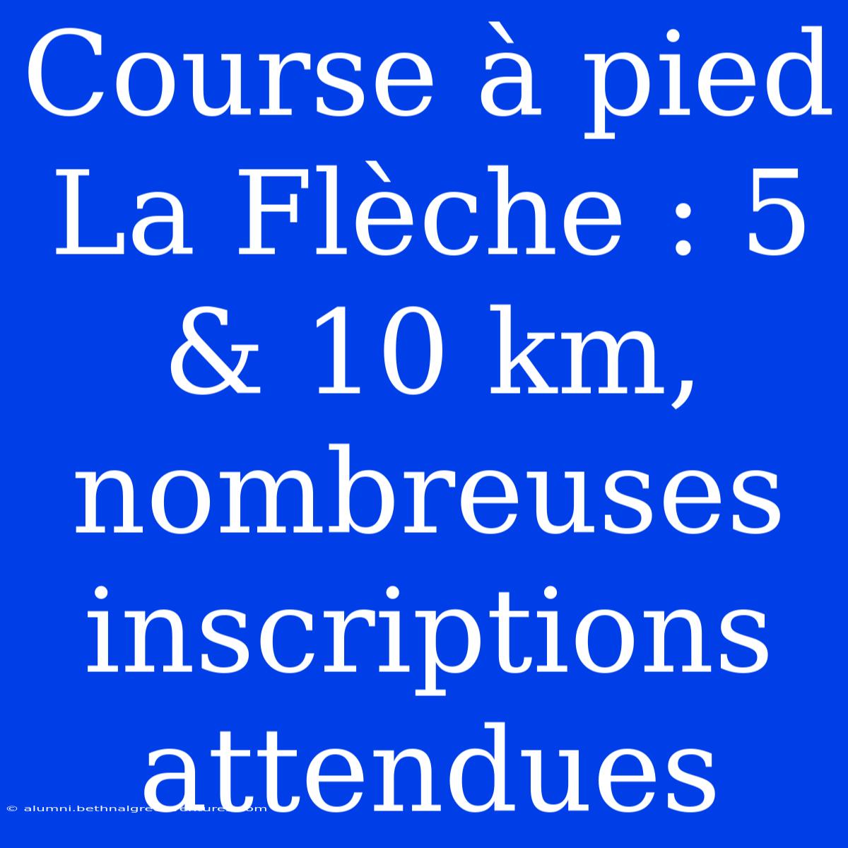 Course À Pied La Flèche : 5 & 10 Km, Nombreuses Inscriptions Attendues