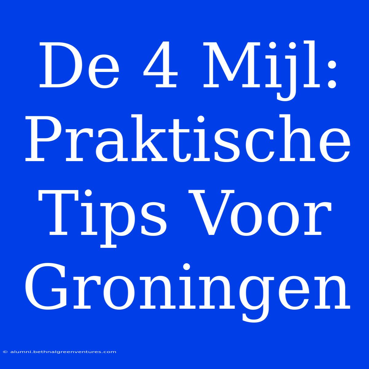 De 4 Mijl: Praktische Tips Voor Groningen