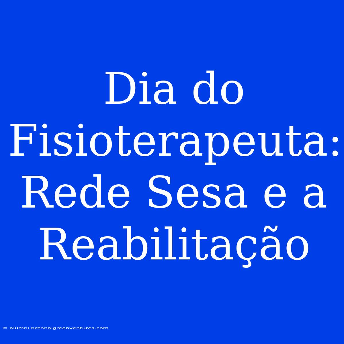 Dia Do Fisioterapeuta:  Rede Sesa E A Reabilitação