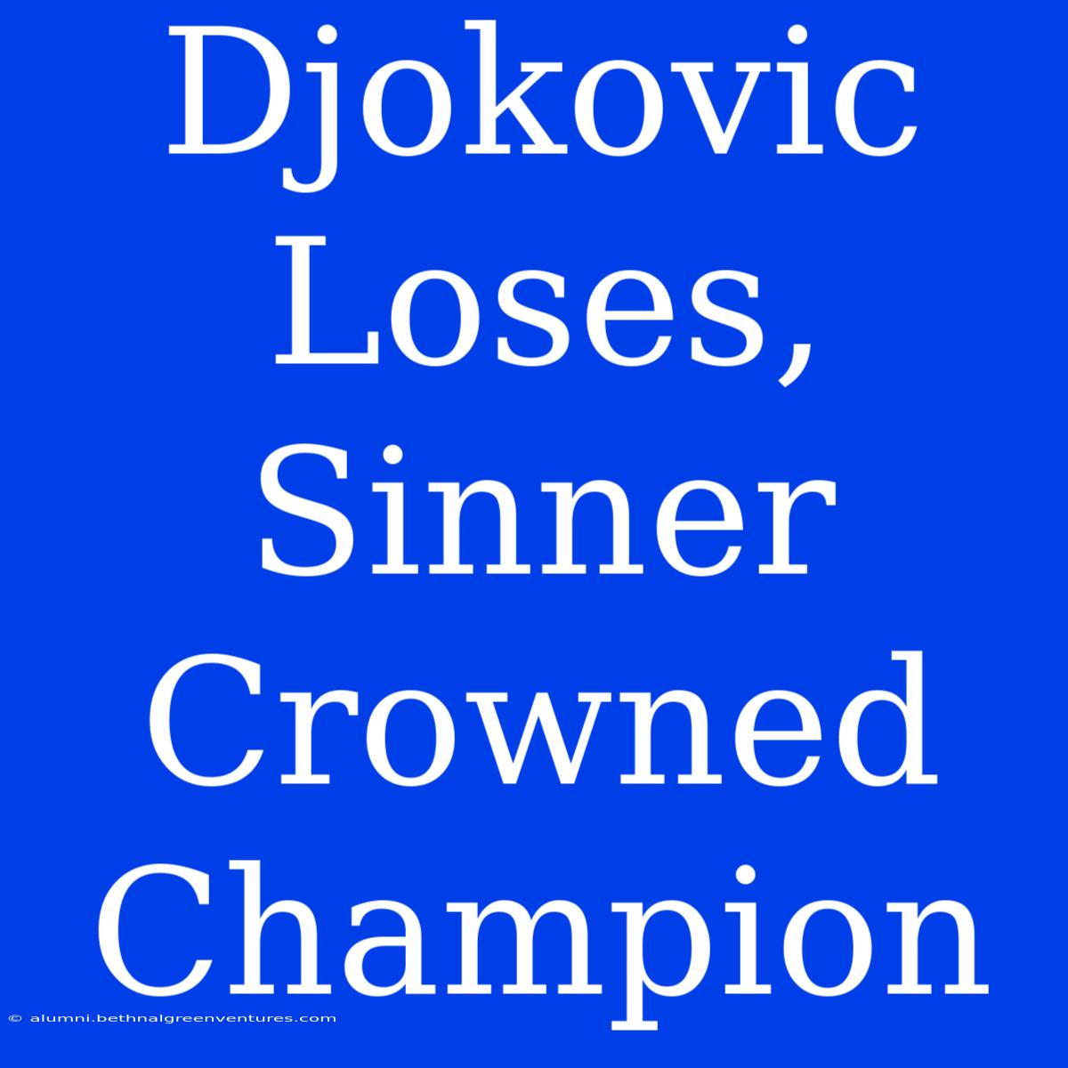 Djokovic Loses, Sinner Crowned Champion