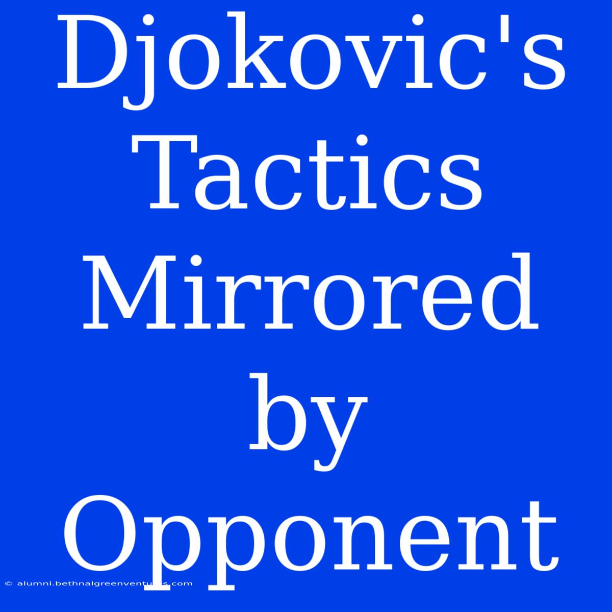 Djokovic's Tactics Mirrored By Opponent