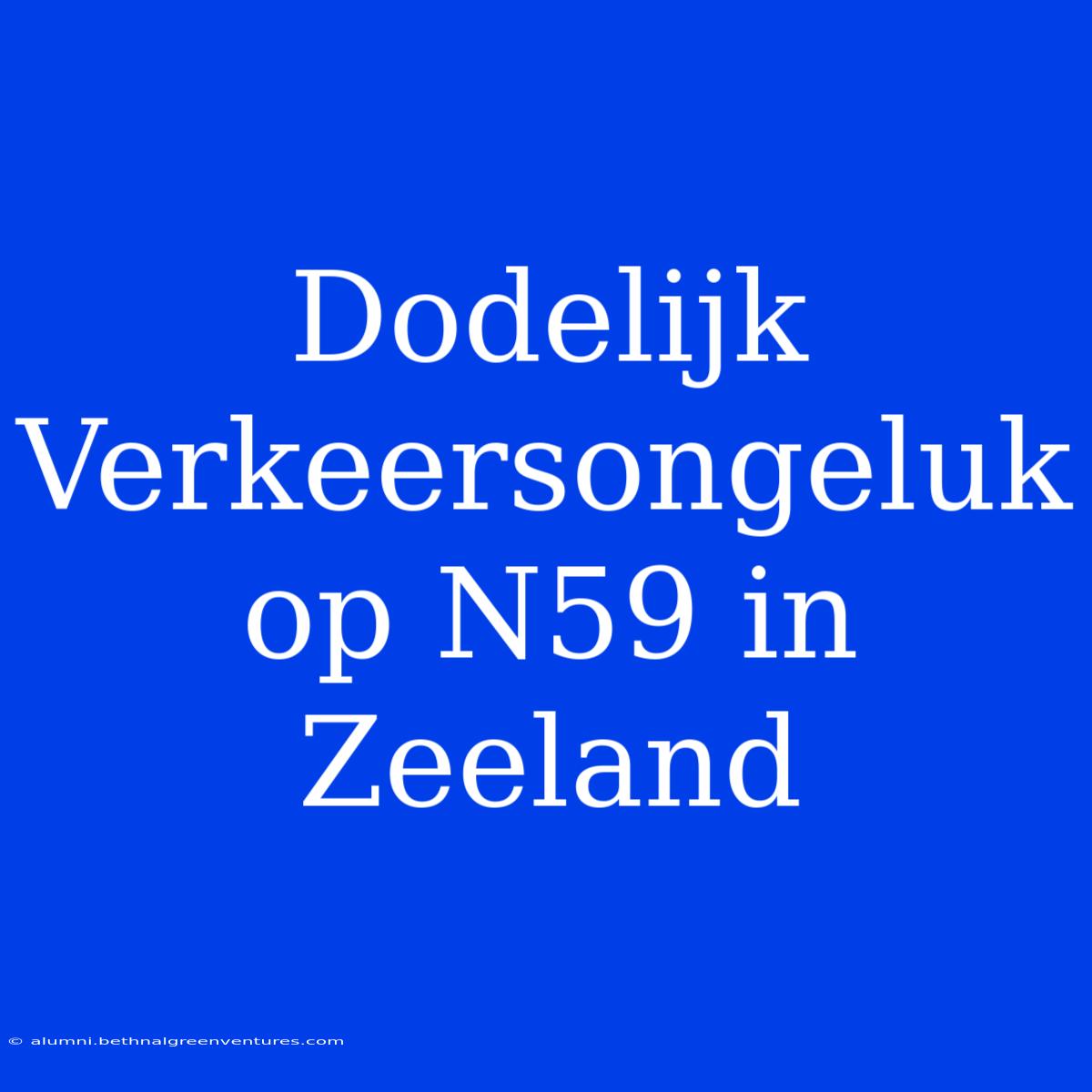 Dodelijk Verkeersongeluk Op N59 In Zeeland 