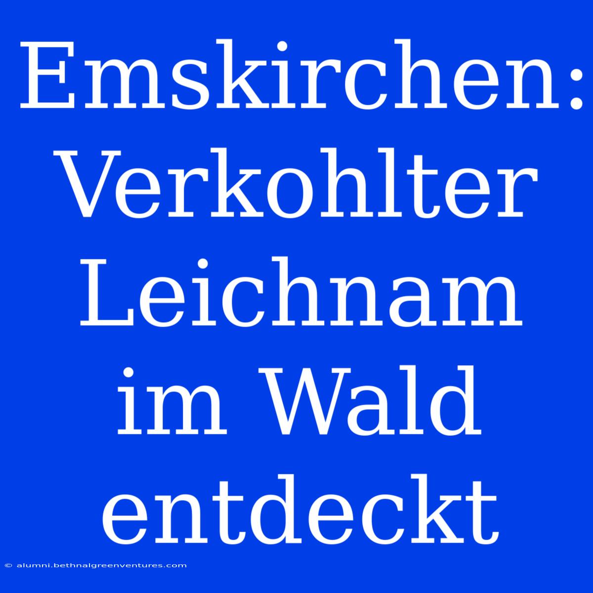 Emskirchen: Verkohlter Leichnam Im Wald Entdeckt