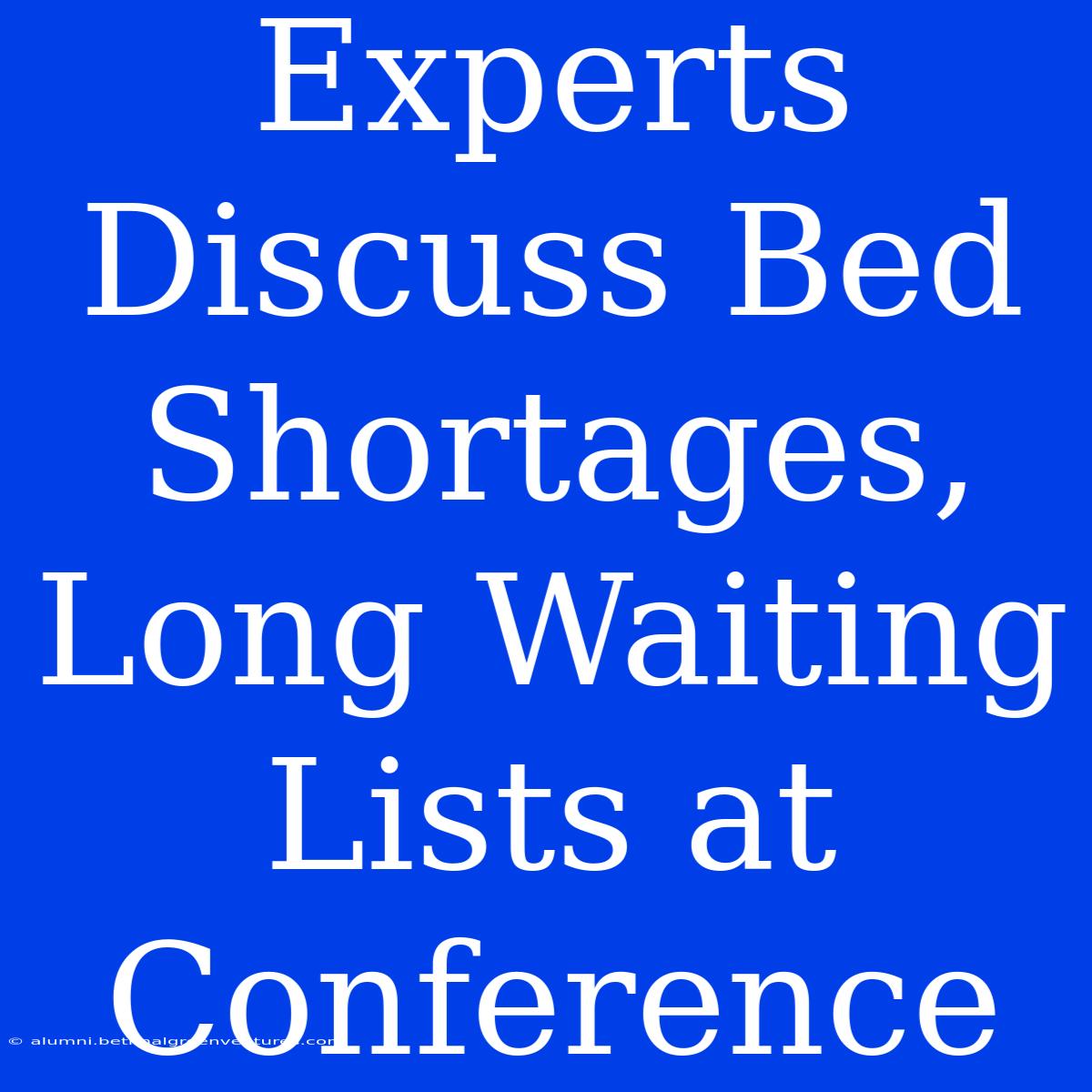 Experts Discuss Bed Shortages, Long Waiting Lists At Conference