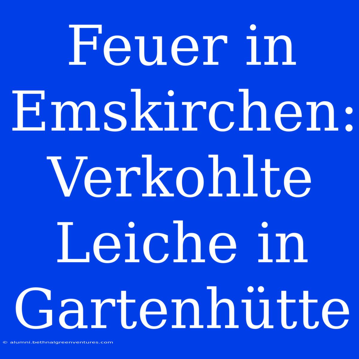 Feuer In Emskirchen: Verkohlte Leiche In Gartenhütte