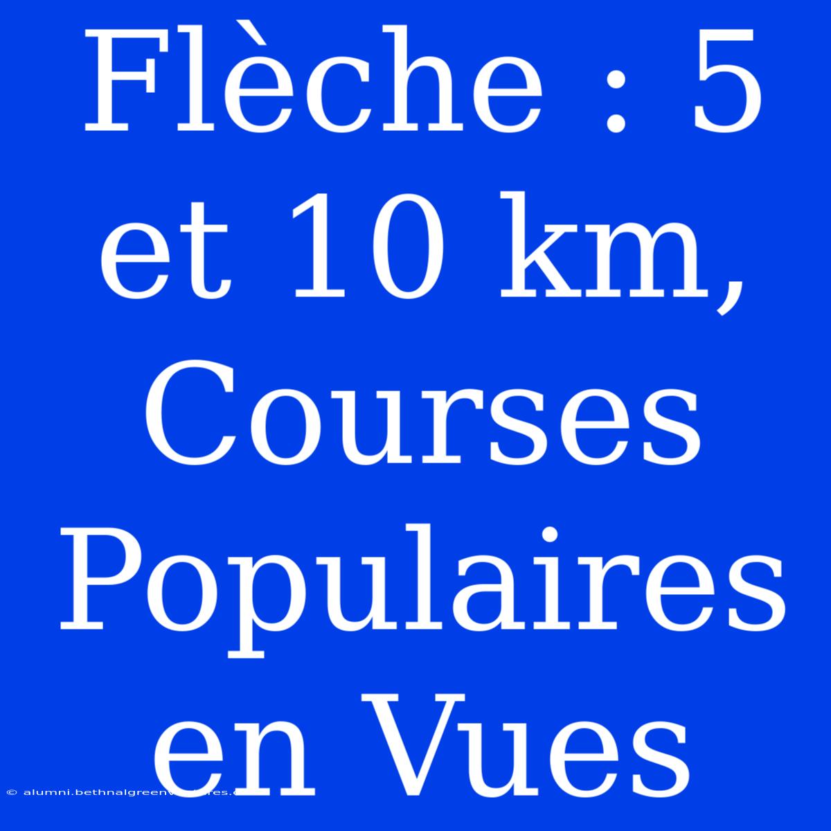 Flèche : 5 Et 10 Km, Courses Populaires En Vues