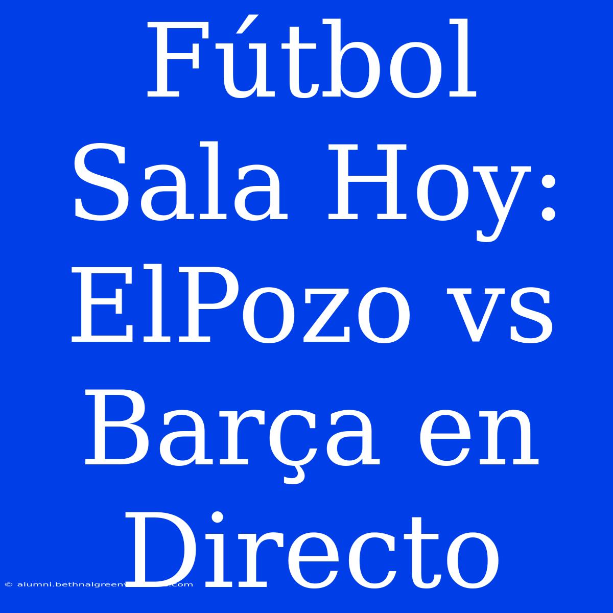 Fútbol Sala Hoy: ElPozo Vs Barça En Directo