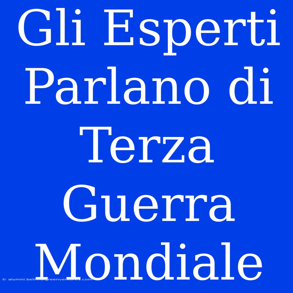 Gli Esperti Parlano Di Terza Guerra Mondiale