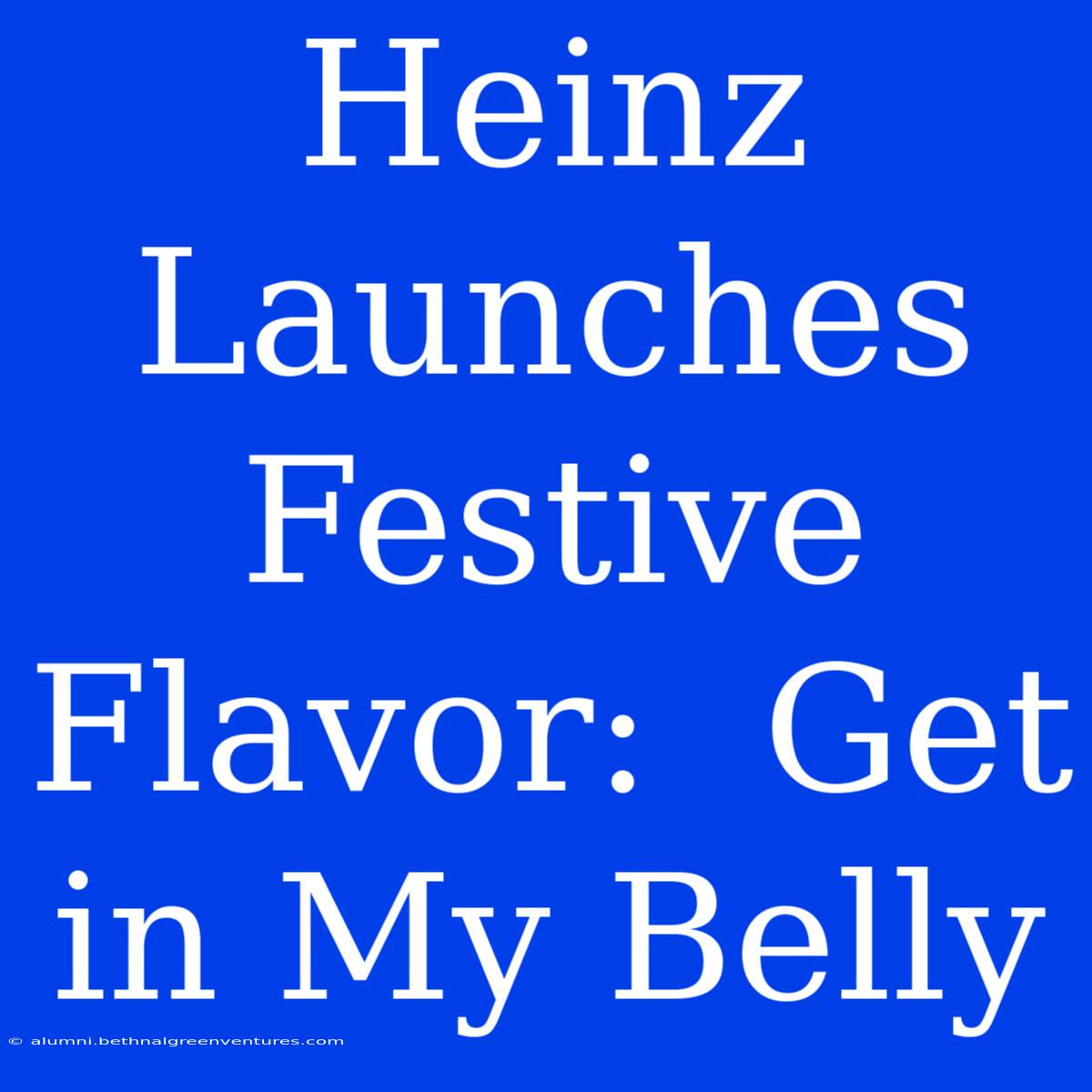 Heinz Launches Festive Flavor:  Get In My Belly