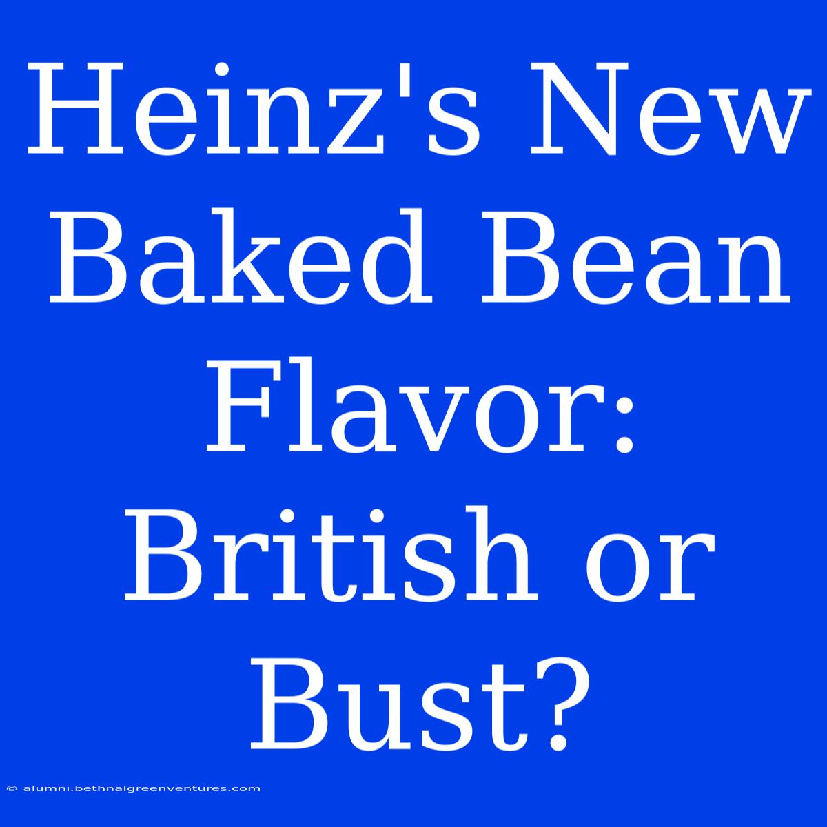 Heinz's New Baked Bean Flavor: British Or Bust?