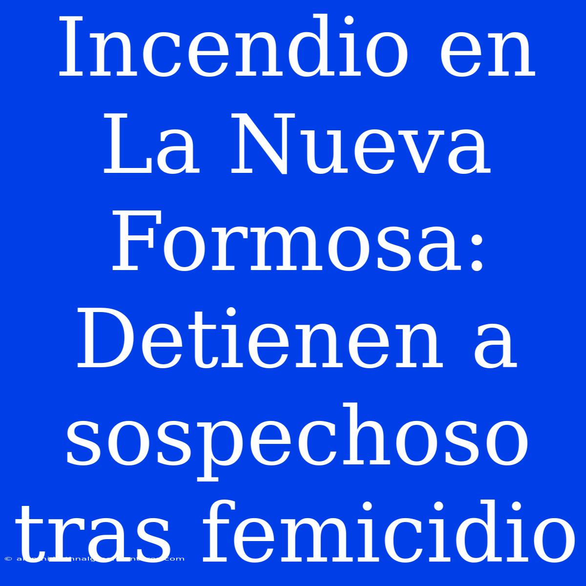 Incendio En La Nueva Formosa: Detienen A Sospechoso Tras Femicidio