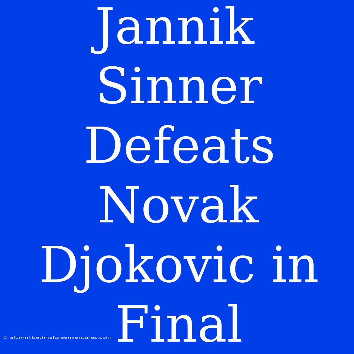 Jannik Sinner Defeats Novak Djokovic In Final