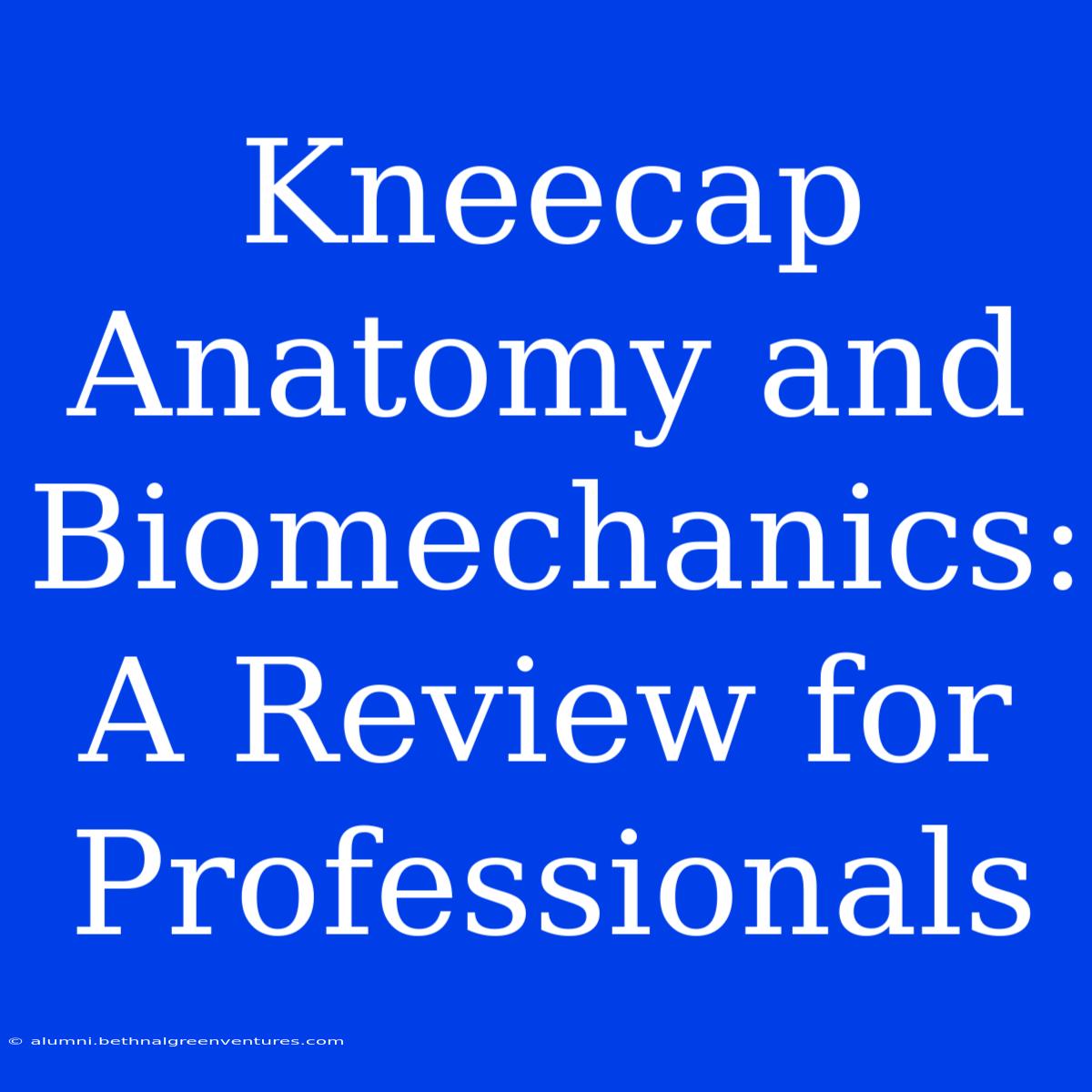 Kneecap Anatomy And Biomechanics: A Review For Professionals