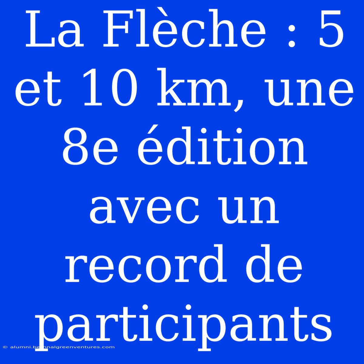 La Flèche : 5 Et 10 Km, Une 8e Édition Avec Un Record De Participants