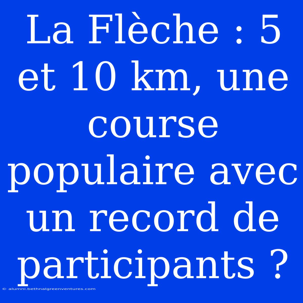 La Flèche : 5 Et 10 Km, Une Course Populaire Avec Un Record De Participants ?