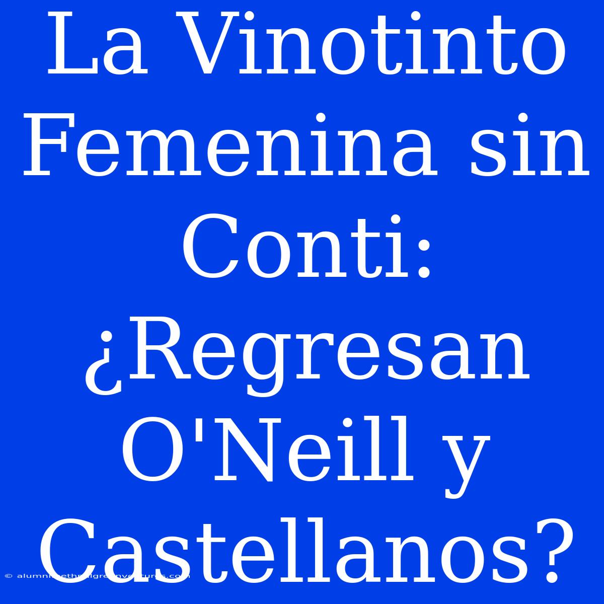 La Vinotinto Femenina Sin Conti: ¿Regresan O'Neill Y Castellanos?