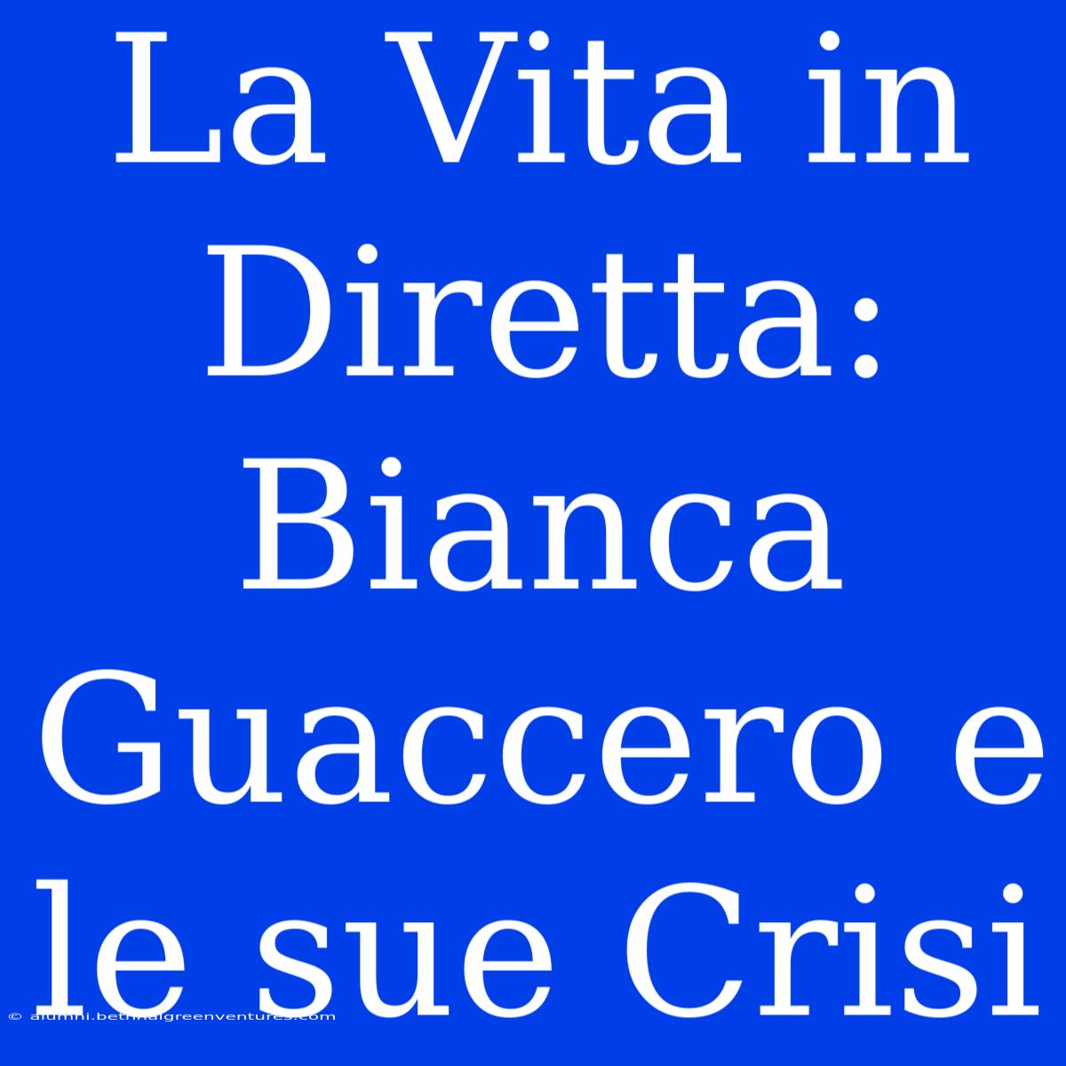 La Vita In Diretta: Bianca Guaccero E Le Sue Crisi