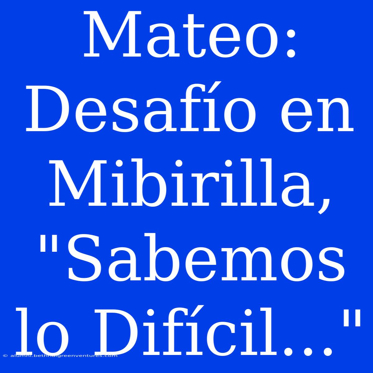 Mateo: Desafío En Mibirilla, 