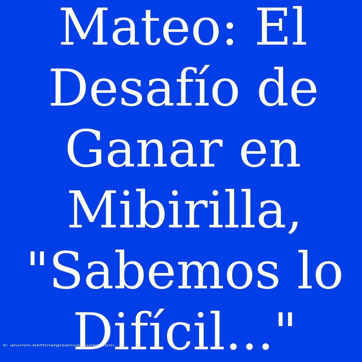 Mateo: El Desafío De Ganar En Mibirilla, 