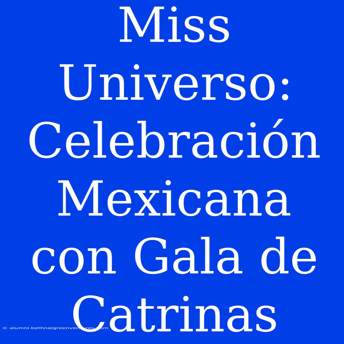 Miss Universo: Celebración Mexicana Con Gala De Catrinas