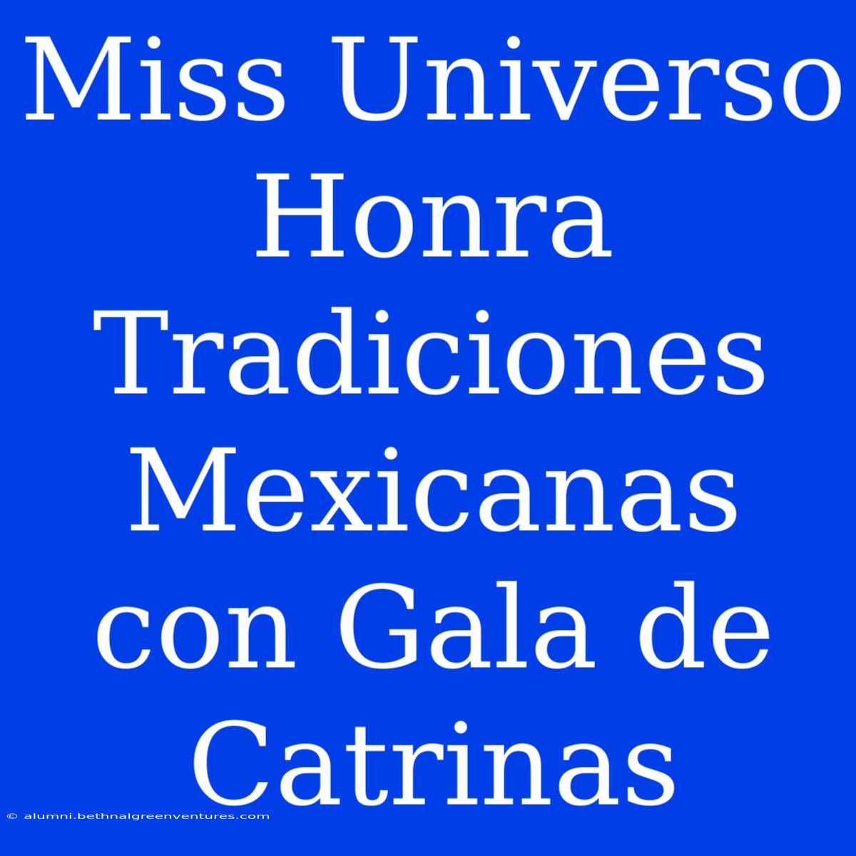 Miss Universo Honra Tradiciones Mexicanas Con Gala De Catrinas