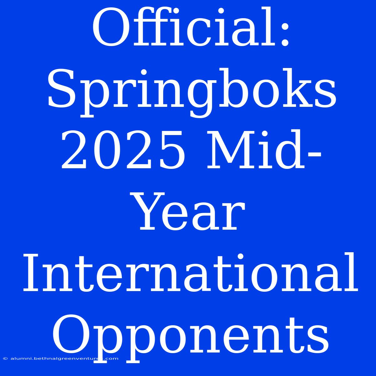 Official: Springboks 2025 Mid-Year International Opponents