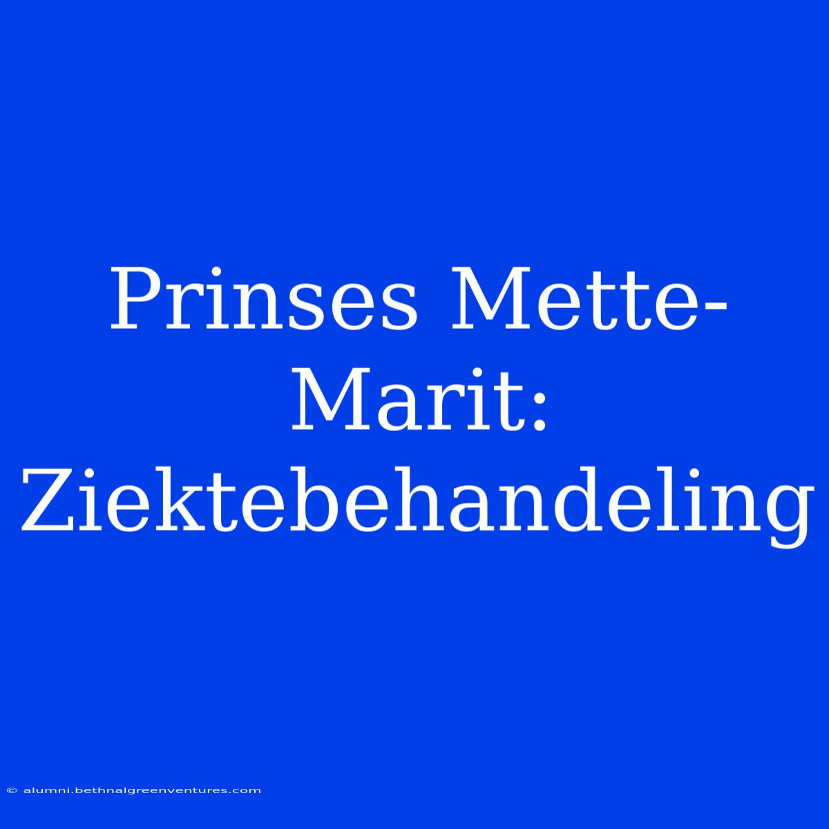 Prinses Mette-Marit: Ziektebehandeling