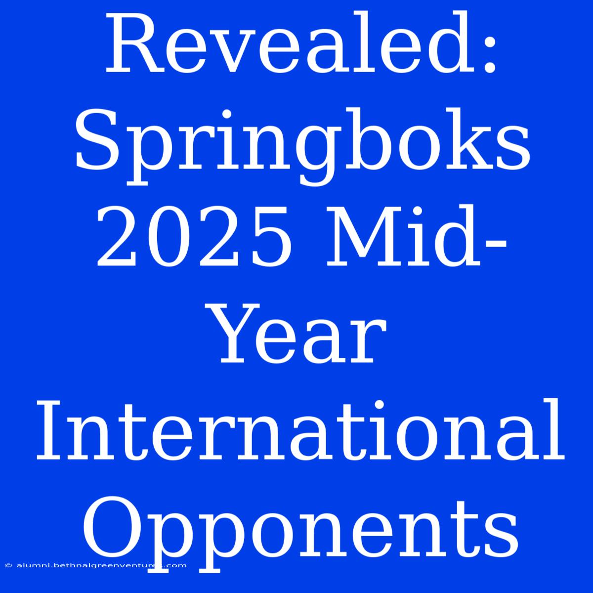 Revealed: Springboks 2025 Mid-Year International Opponents