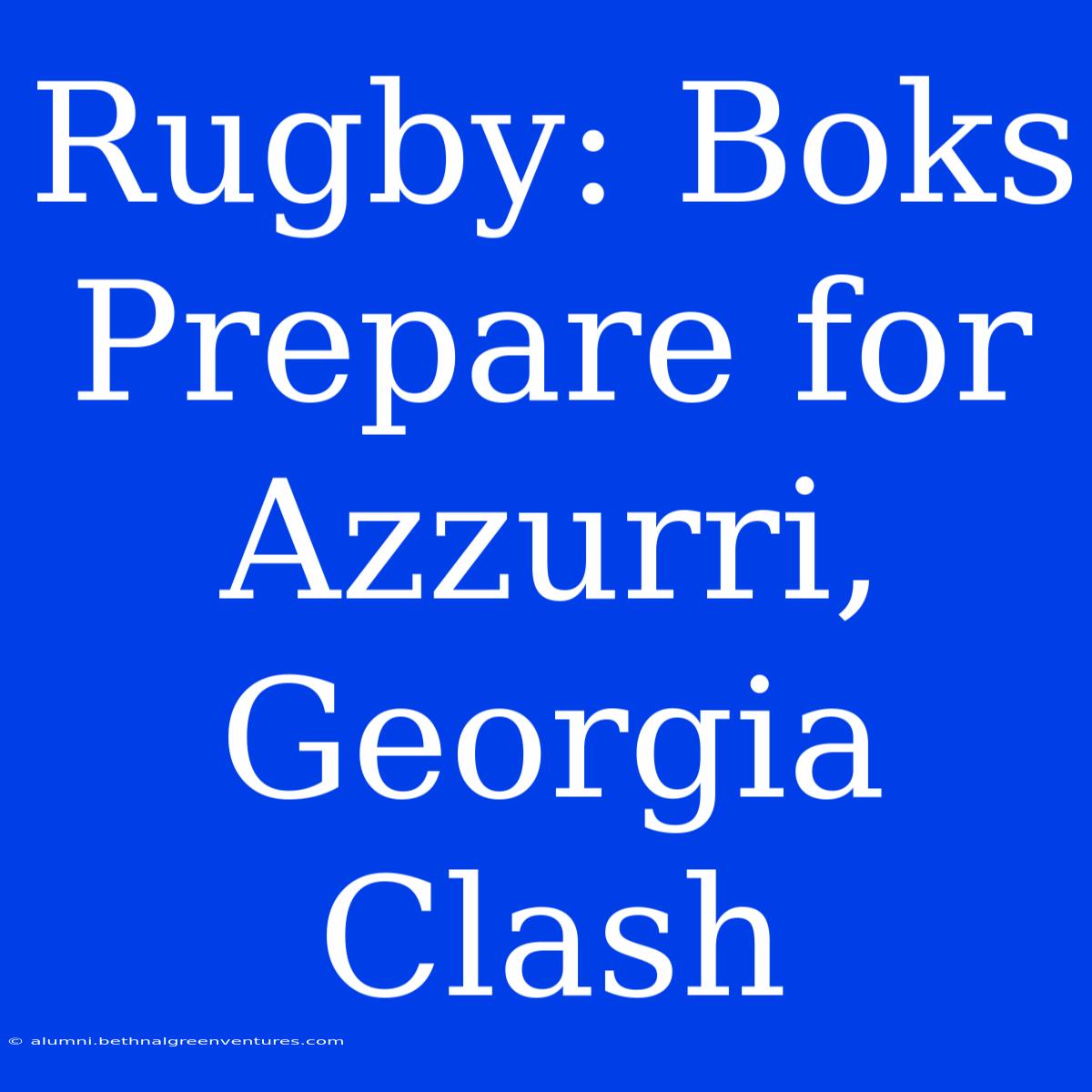 Rugby: Boks Prepare For Azzurri, Georgia Clash