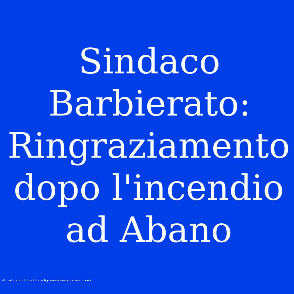 Sindaco Barbierato: Ringraziamento Dopo L'incendio Ad Abano