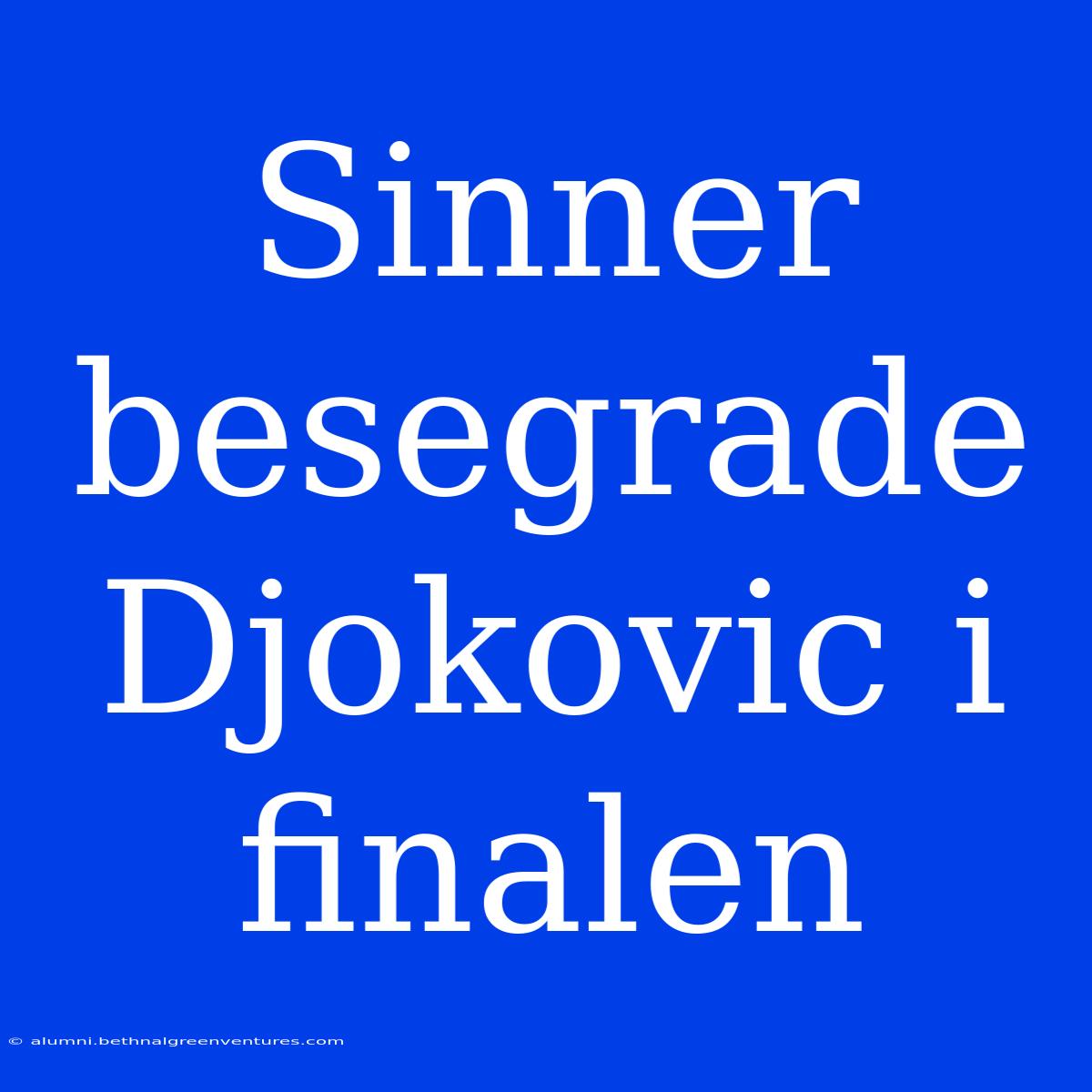 Sinner Besegrade Djokovic I Finalen