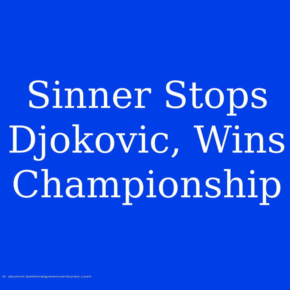 Sinner Stops Djokovic, Wins Championship