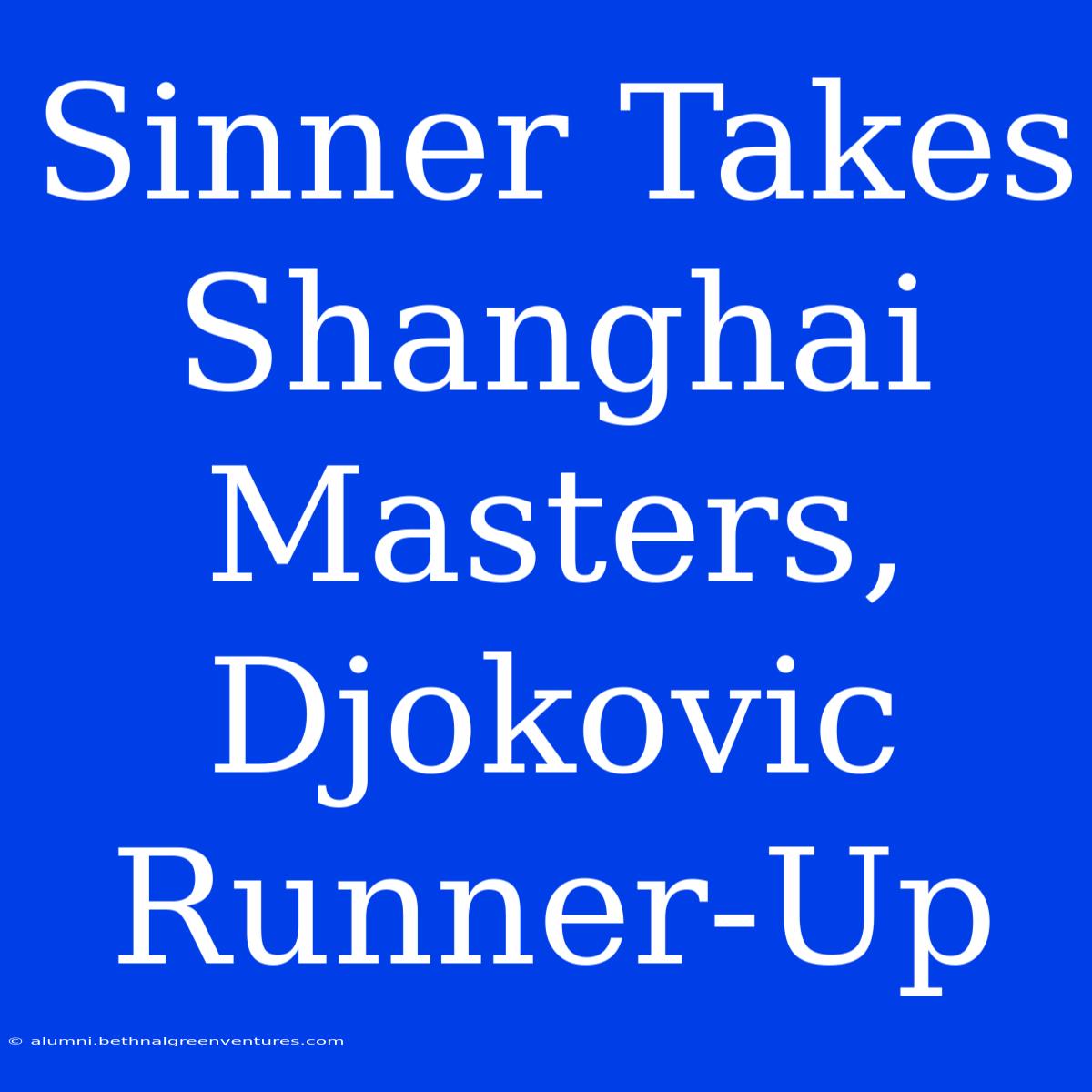 Sinner Takes Shanghai Masters, Djokovic Runner-Up