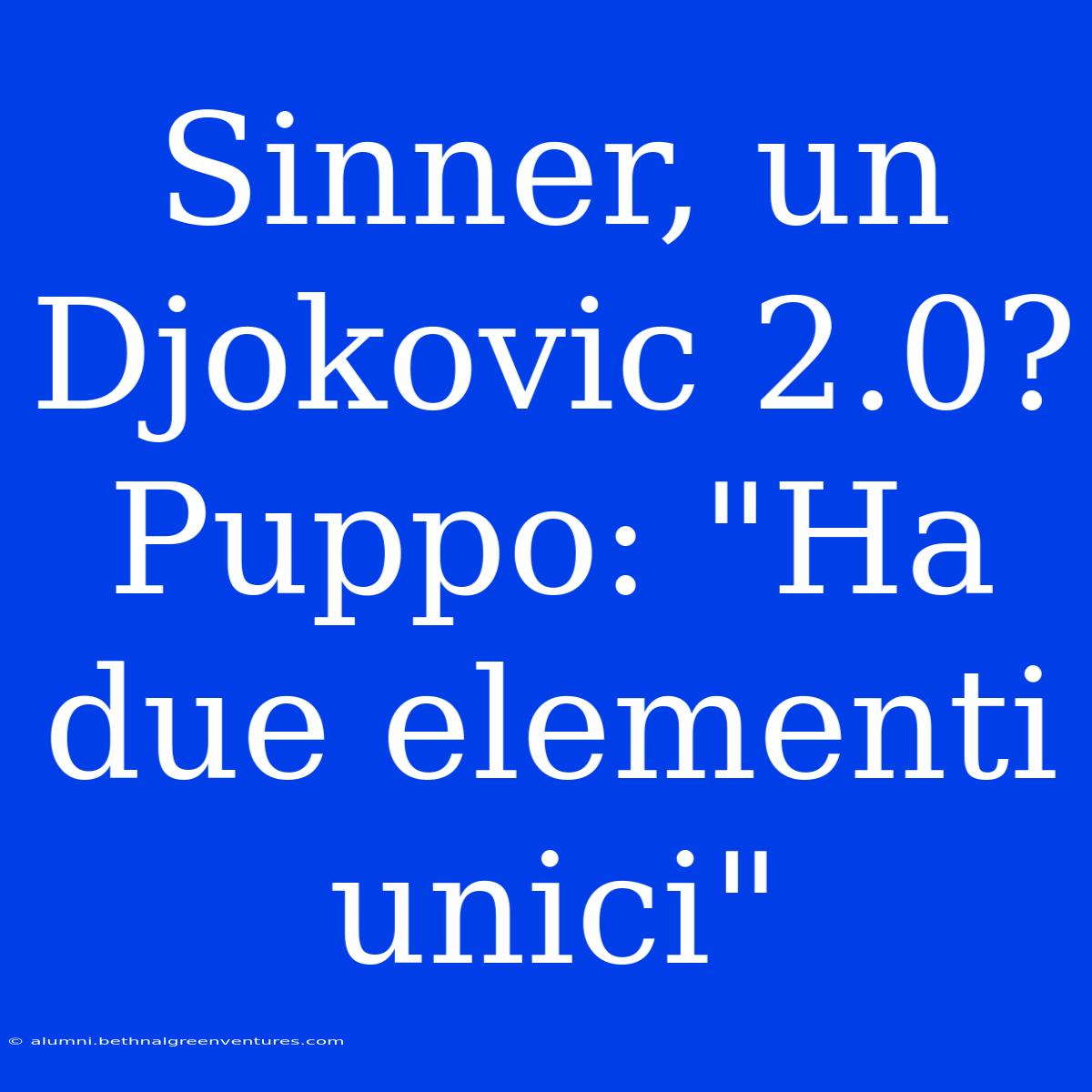 Sinner, Un Djokovic 2.0? Puppo: 