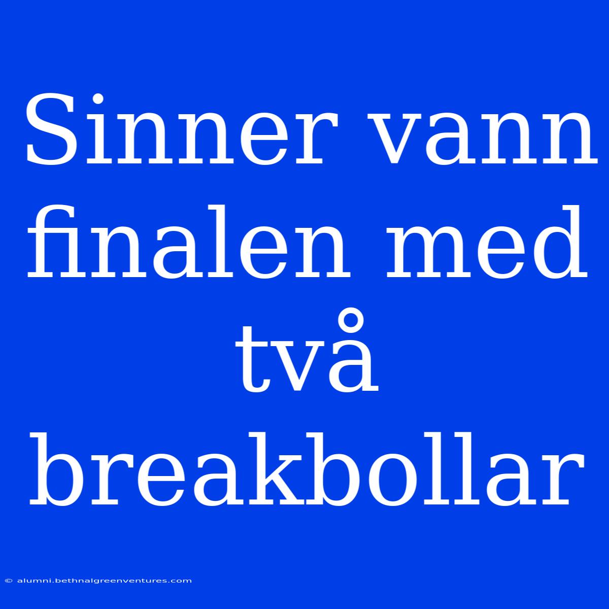 Sinner Vann Finalen Med Två Breakbollar