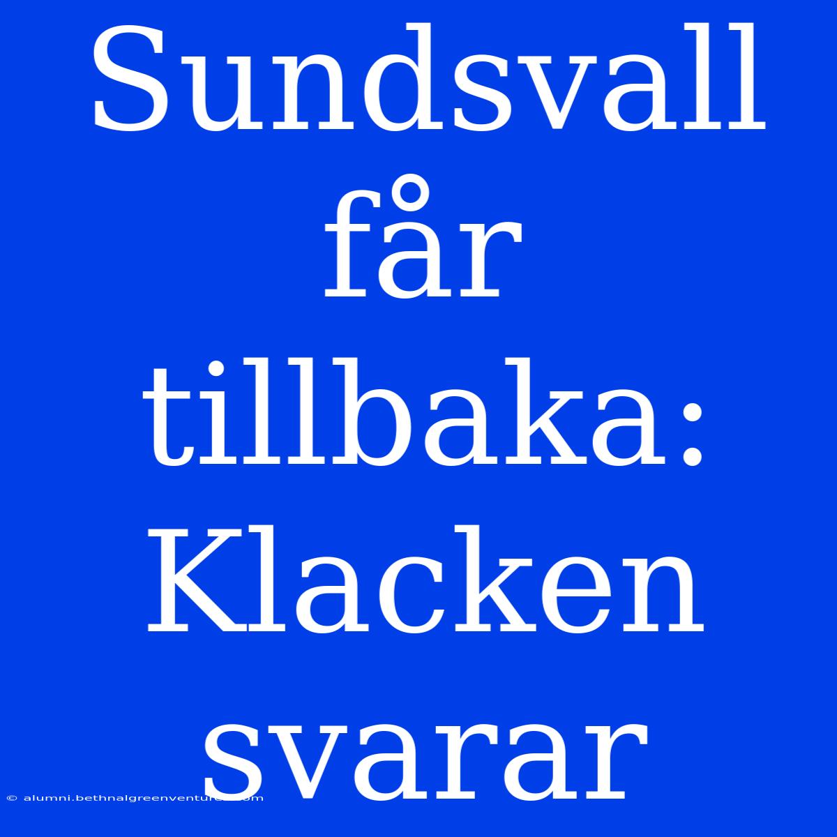 Sundsvall Får Tillbaka: Klacken Svarar