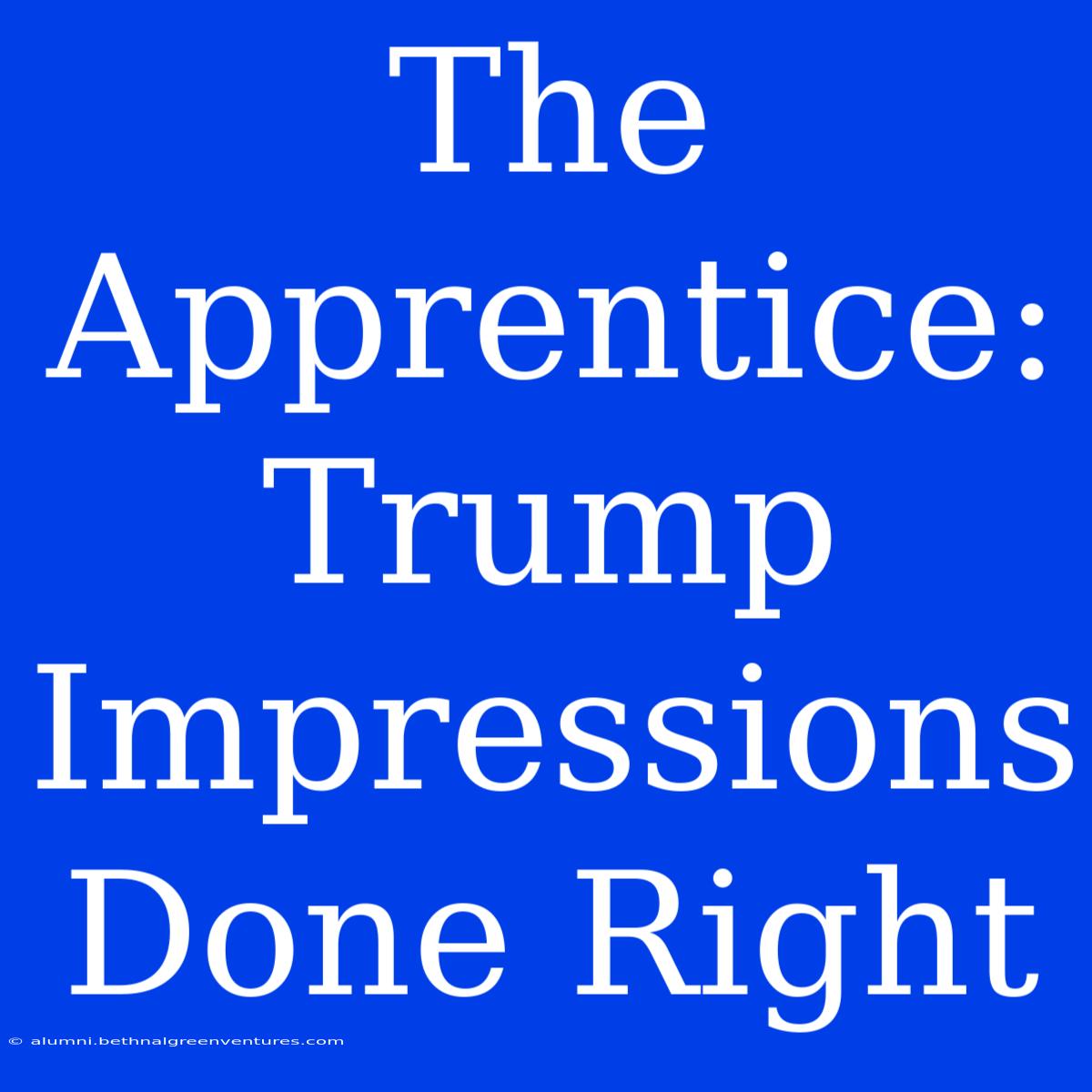 The Apprentice: Trump Impressions Done Right