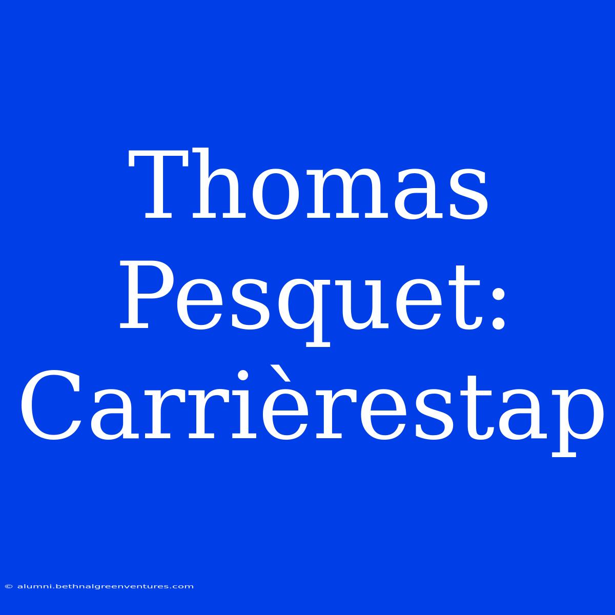 Thomas Pesquet: Carrièrestap