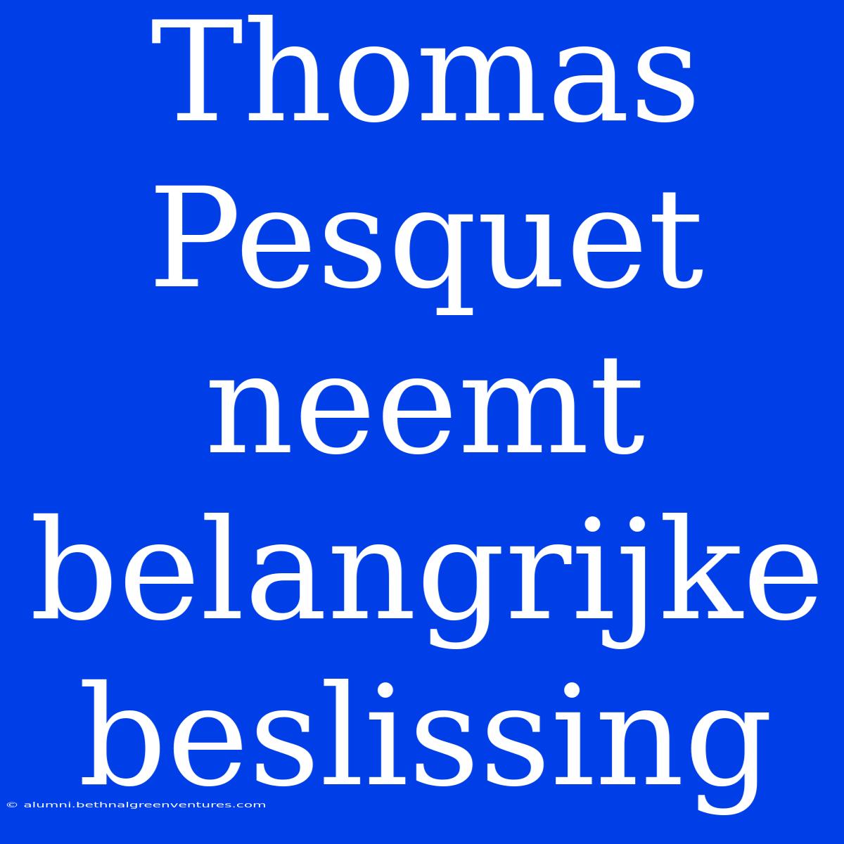 Thomas Pesquet Neemt Belangrijke Beslissing