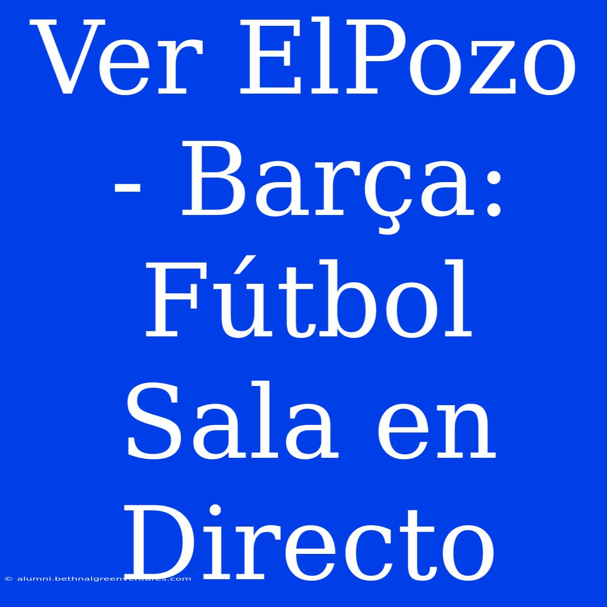 Ver ElPozo - Barça: Fútbol Sala En Directo