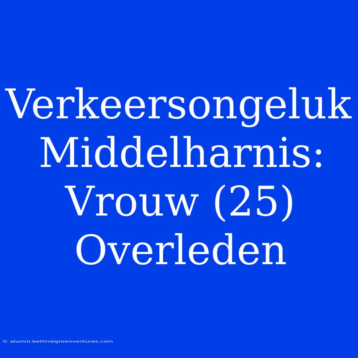 Verkeersongeluk Middelharnis: Vrouw (25) Overleden